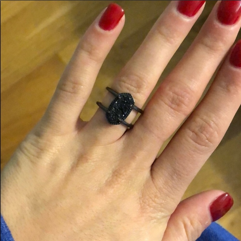 Kendra Scott Black Drusy Ring